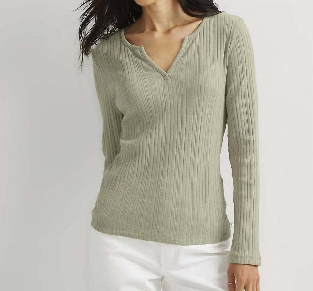 NEW EDDIE BAUER meadowood ribbed long sleeve tee shirt in sage